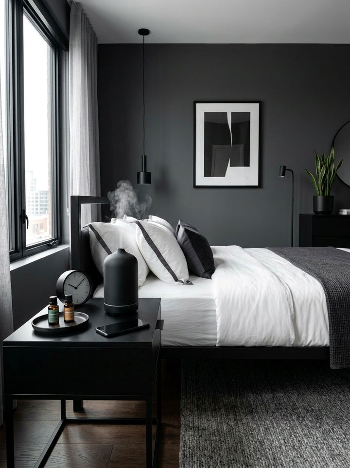 Matte Black Essential Oil Diffuser - 30 bedroom diffusers