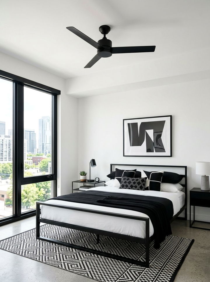 Matte Black Fan - 30 bedroom fans