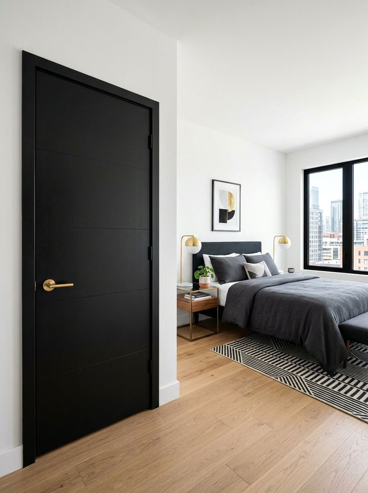 Matte Black Interior Door - 30 bedroom door designs