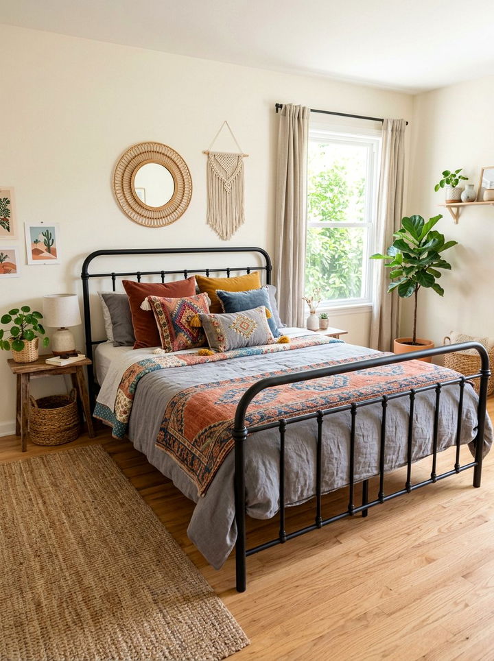 Matte Black Metal Bed Frame - 30 bedroom metal headboards