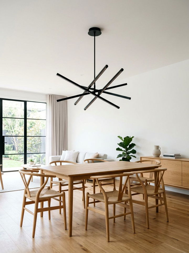 Matte Black Minimalist Chandelier - 30 bedroom chandeliers