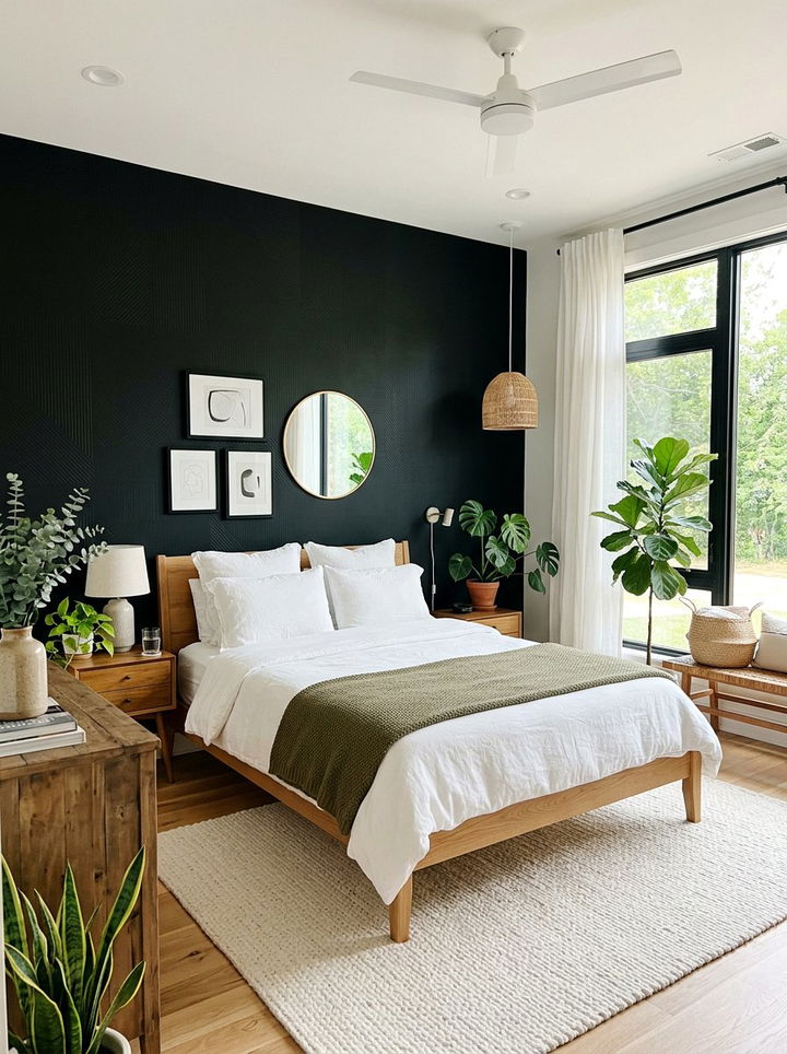 Matte Black Minimalist Wallpaper - 30 bedroom minimalist wallpapers