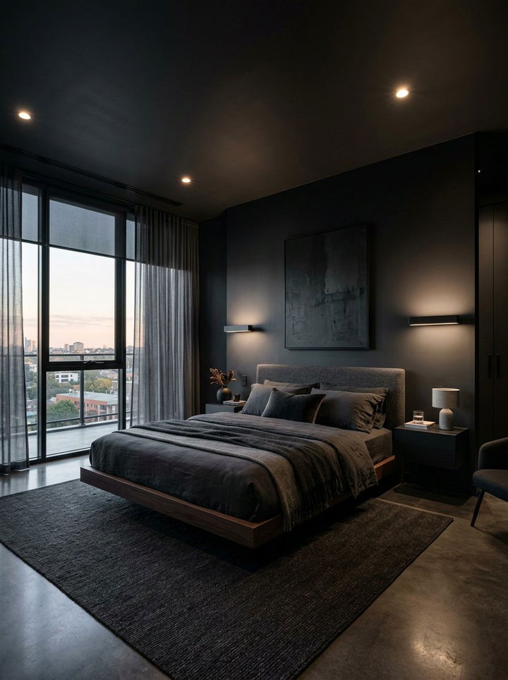 Matte Black Paint Bedroom - 30 black bedroom ideas