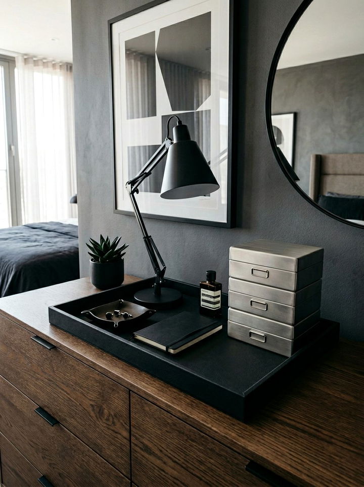 Matte Black Tray - 30 bedroom trinket dishes