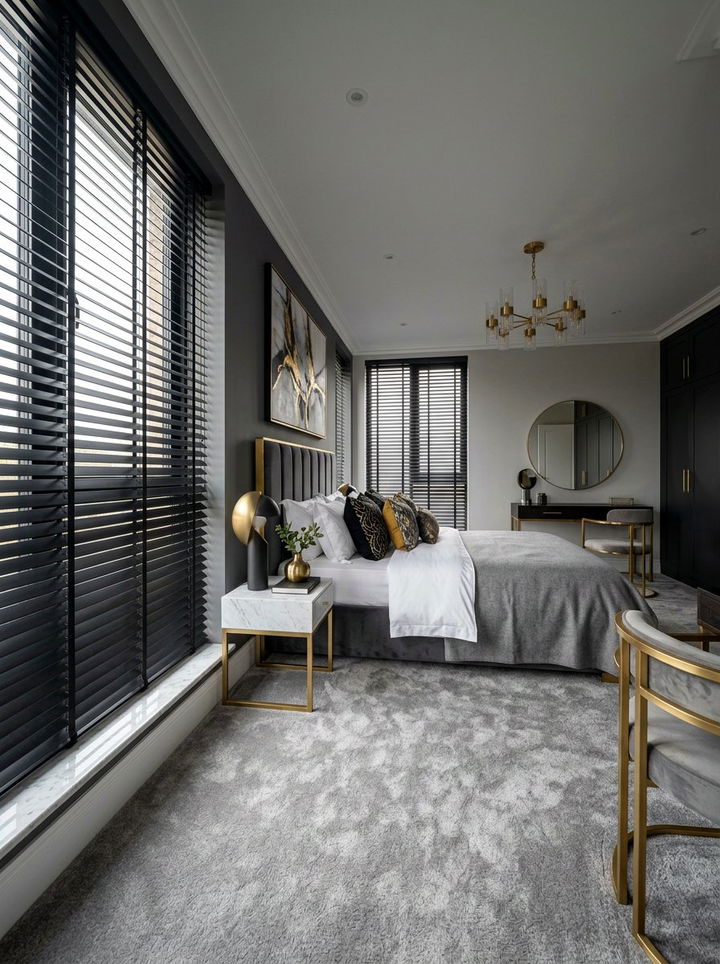 Matte Black Venetian Blinds - 30 bedroom venetian blinds