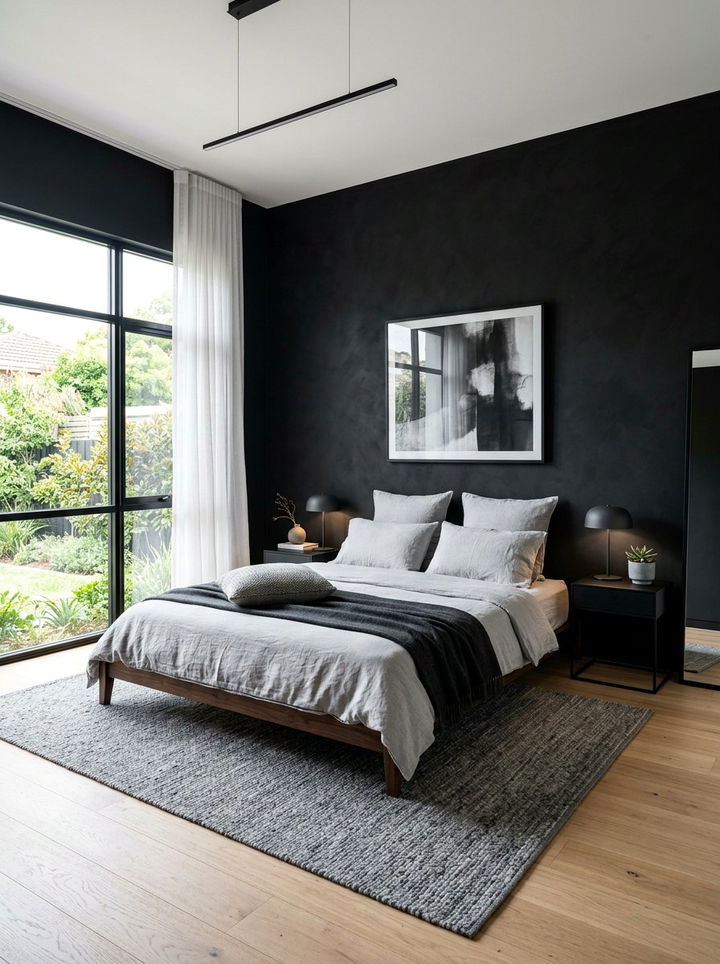 Matte Black Walls Master Bedroom - 30 dark black bedroom ideas