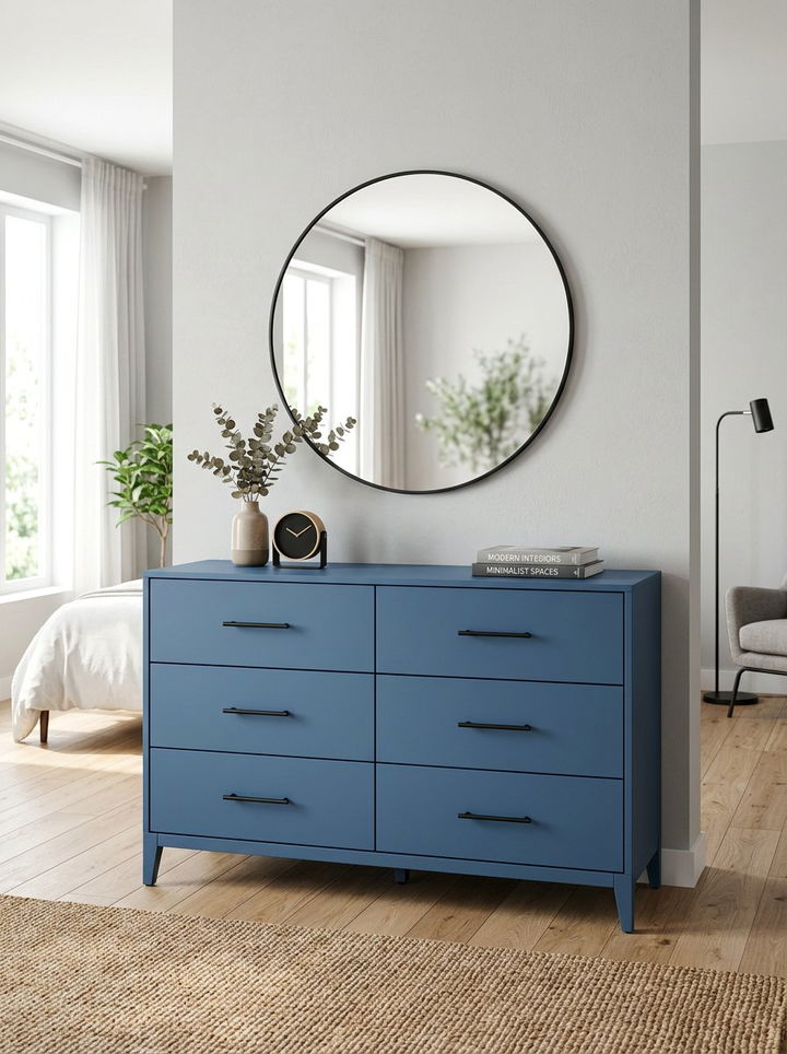 Matte Blue Bedroom Dresser - 30 blue bedroom decor ideas