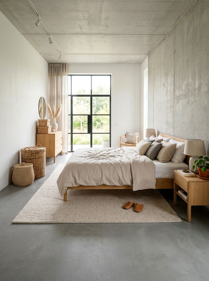 Matte Concrete Floor Bedroom - 30 bedroom concrete floors