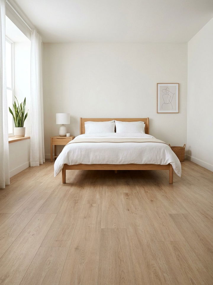 Matte Finish Vinyl Plank - 30 bedroom vinyl flooring ideas