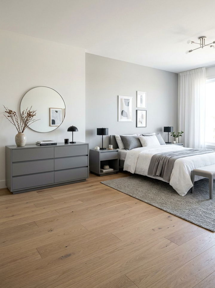 Matte Gray Finish Furniture - 30 gray bedroom decor ideas