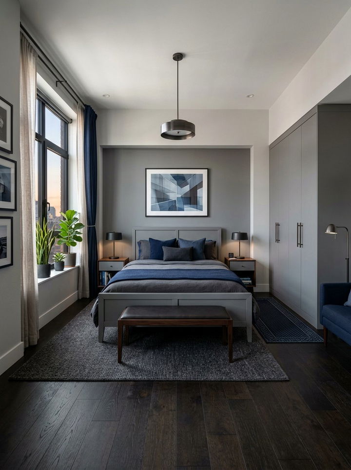 Matte Gray Masculine Bedroom - 30 gray bedroom furniture ideas