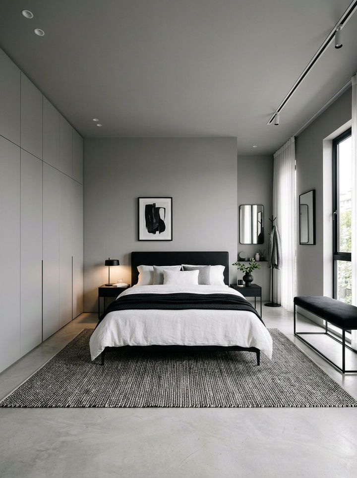 Matte Grey Modern Bedroom - 30 modern grey bedroom ideas