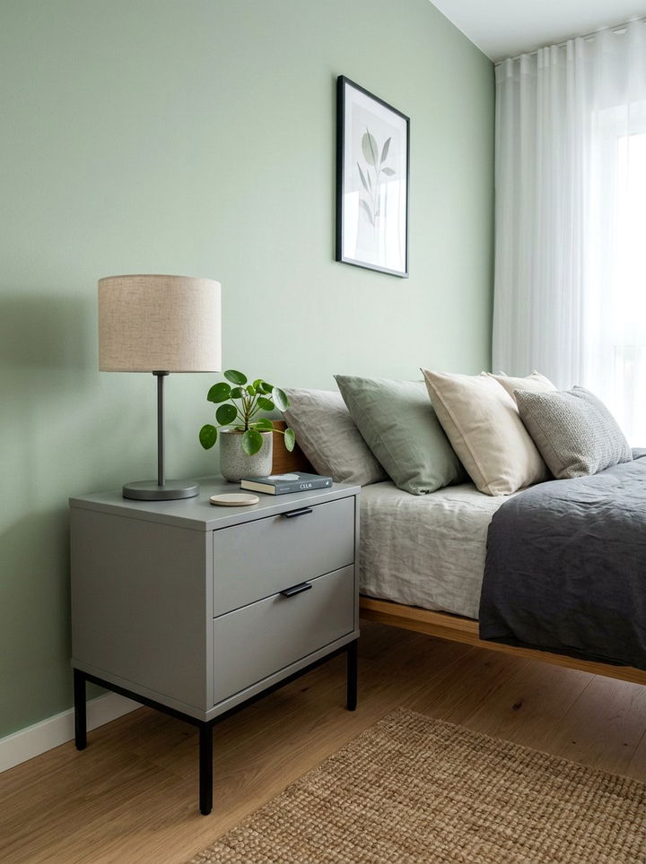 Matte Grey Nightstand - 30 grey bedroom furniture ideas