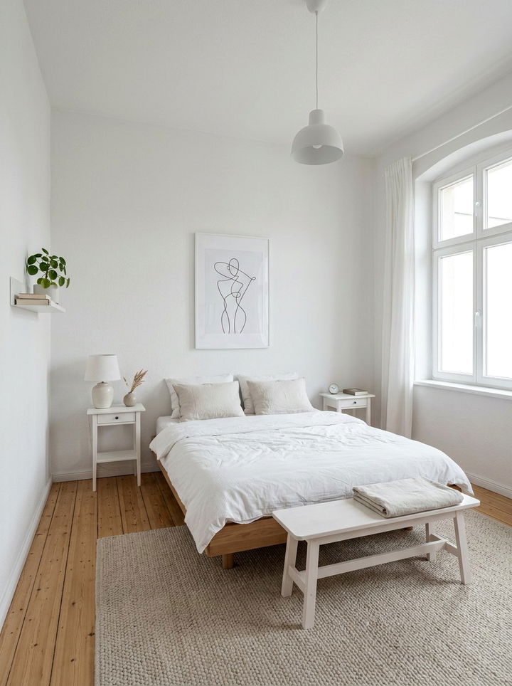 Matte White Bedroom - 30 light color bedroom ideas