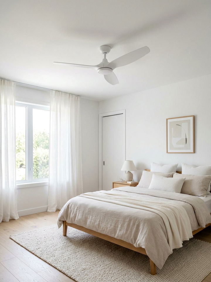 Matte White Ceiling Fan - 30 bedroom ceiling fans