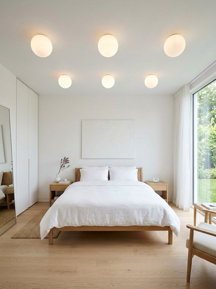 Matte White Globe Light - 30 bedroom pendant lighting ideas