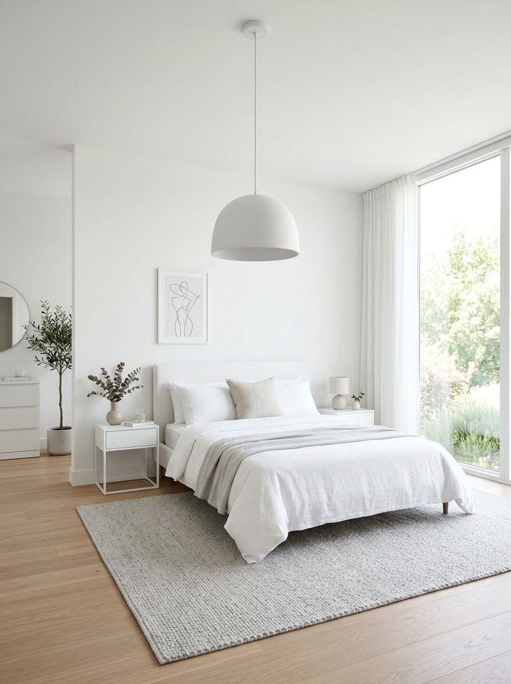 Matte White Pendant - 30 bedroom pendant lights