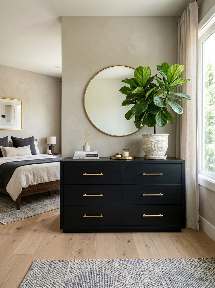 Matte black dresser - 30 black bedroom furniture ideas