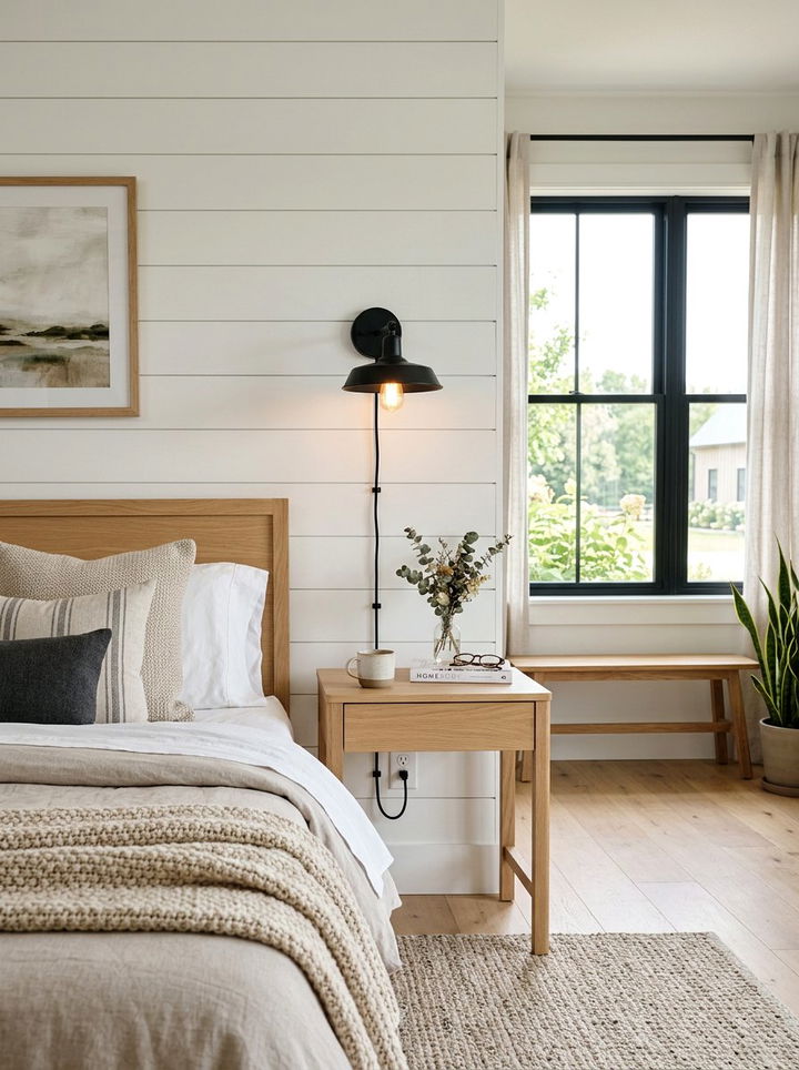 Matte black plug in bedroom sconce - 30 bedroom sconces