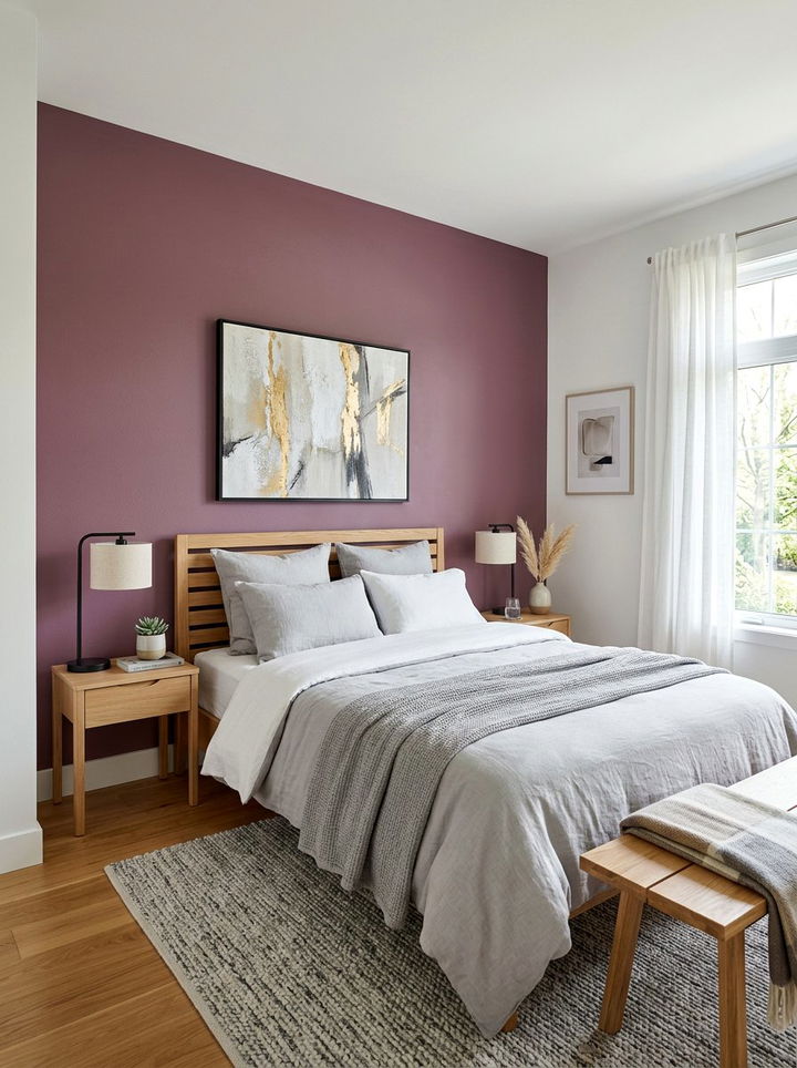 Mauve Accent Wall Bedroom - 30 mauve bedroom ideas