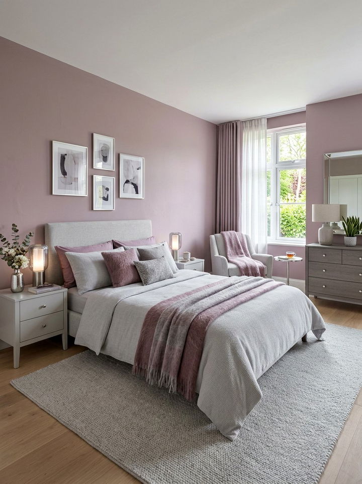 Mauve Bedroom - 30 muted tone bedroom ideas
