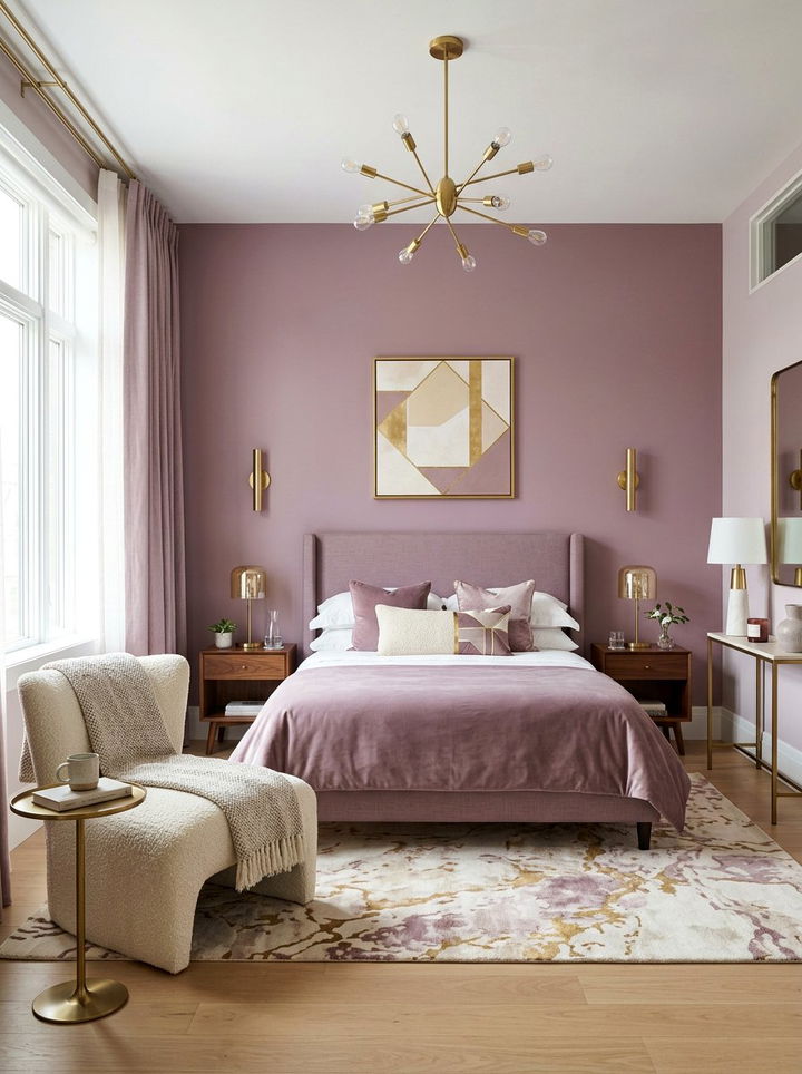 Mauve Bedroom - 30 bedroom accent color ideas