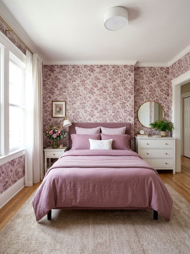 Mauve Floral Bedroom - 30 mauve bedroom ideas