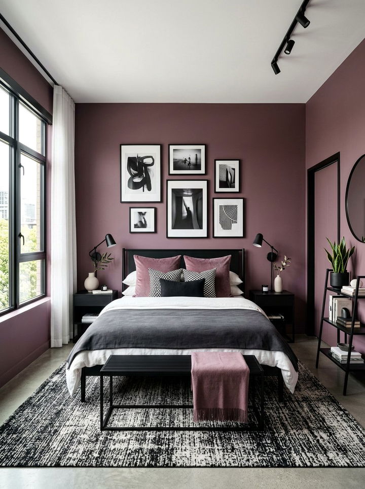 Mauve and Black Bedroom - 30 mauve bedroom ideas
