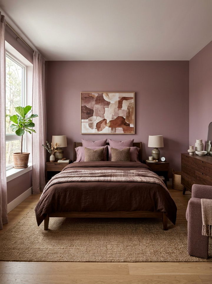 Mauve and Brown Bedroom - 30 bedroom color schemes