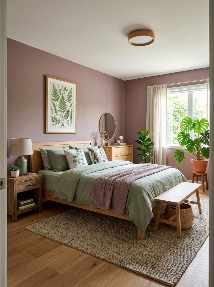Mauve and Green Bedroom - 30 mauve bedroom ideas