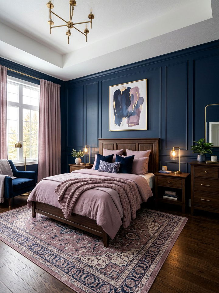 Mauve and Navy Bedroom - 30 mauve bedroom ideas