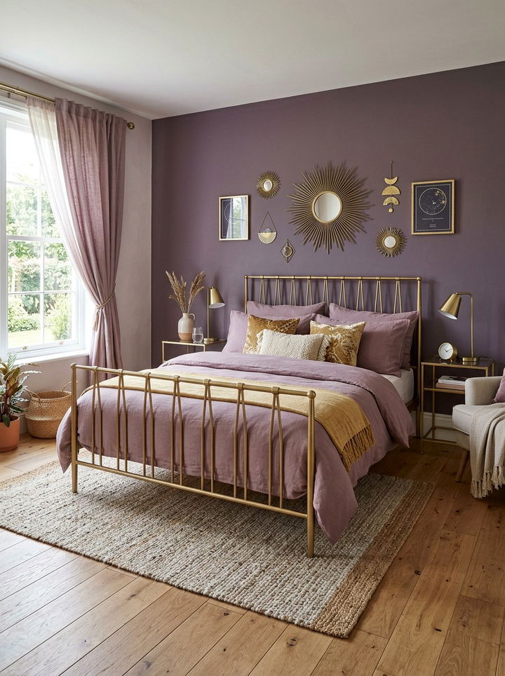 Mauve gold bedroom - 30 purple and gold bedroom color combo