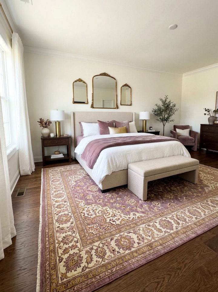 Mauve gold rug bedroom - 30 mauve and gold bedroom ideas