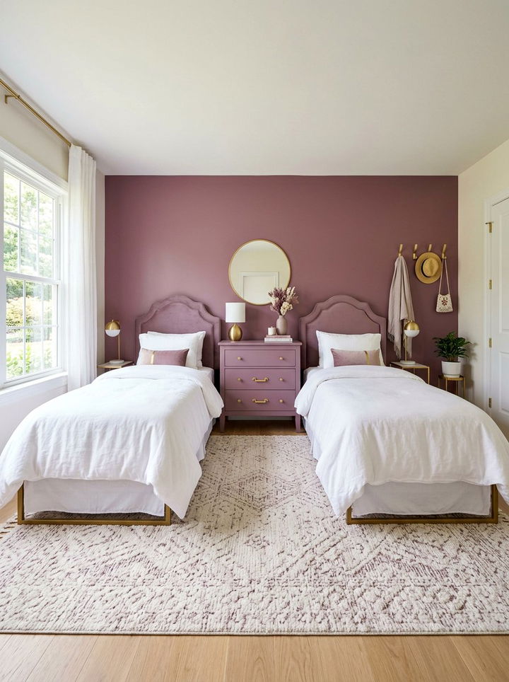 Mauve guest bedroom gold hardware - 30 mauve and gold bedroom ideas