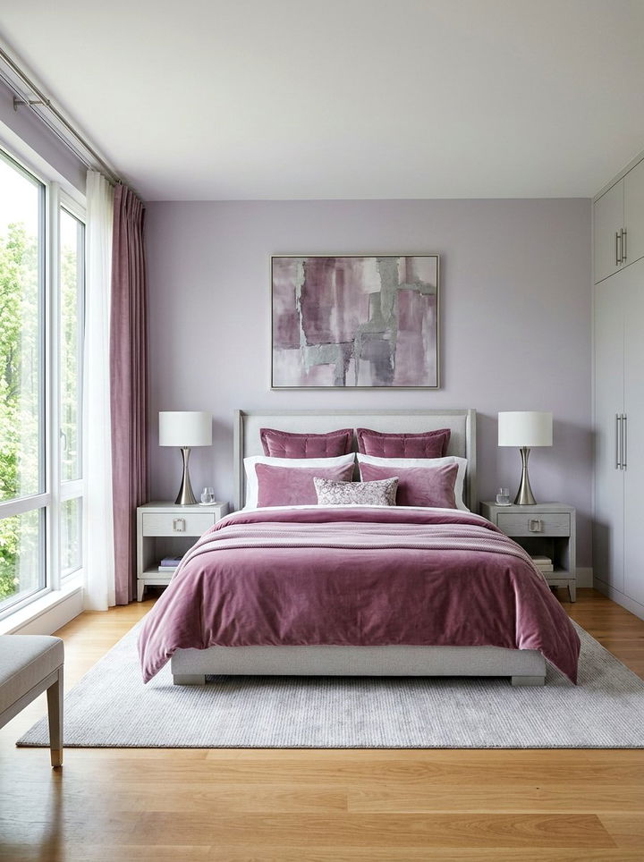 Mauve velvet bedding - 30 bedroom velvet bedding ideas
