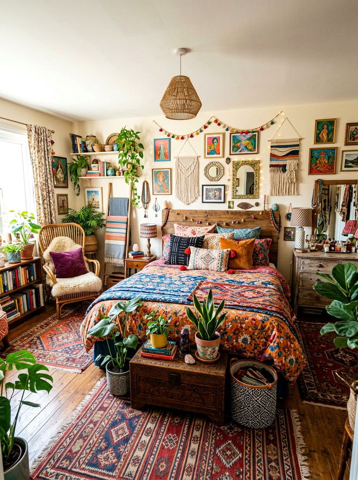 Maximalist Boho Bedroom - 30 bohemian bedroom ideas