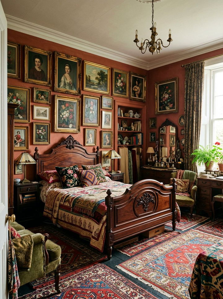 Maximalist Vintage Bedroom - 30 antique bedroom ideas
