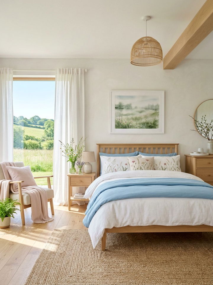 Meadow Inspired Bedroom - 30 garden themed bedroom ideas