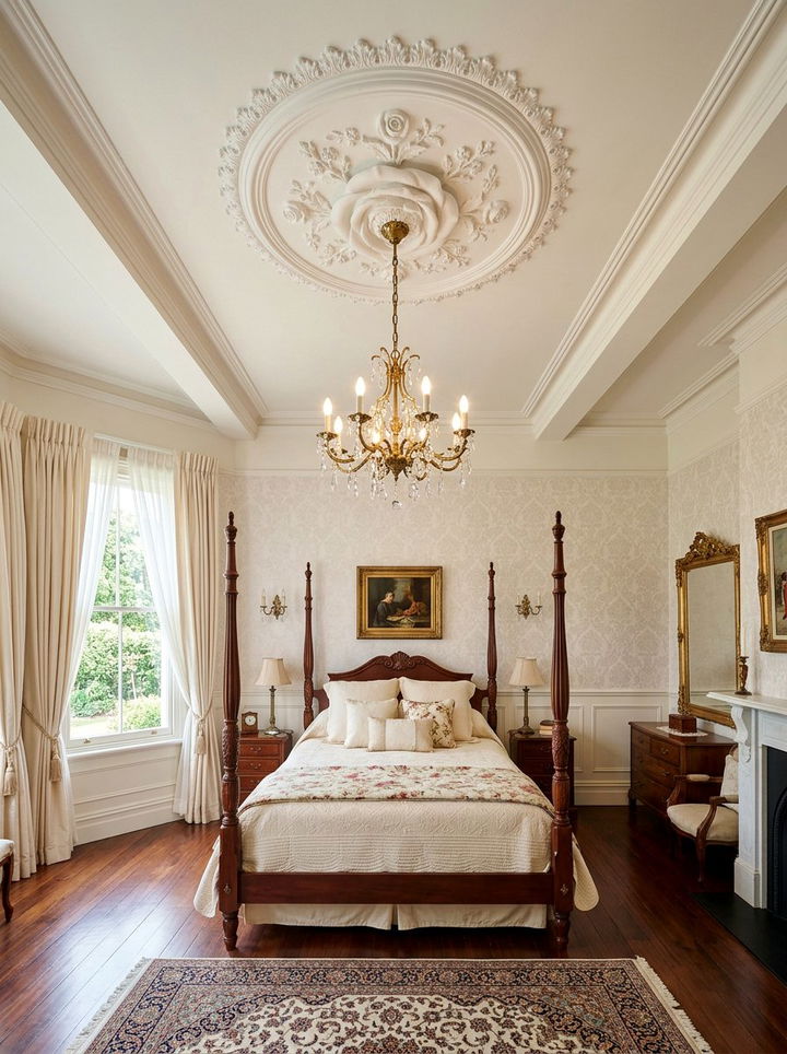 Medallion Ceiling - 30 bedroom ceiling ideas