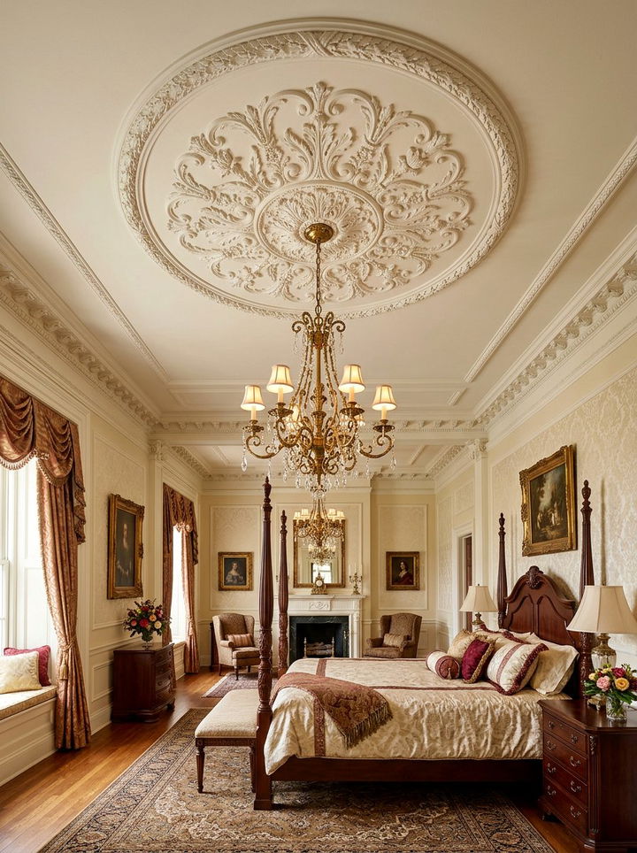 Medallion Ceiling - 30 bedroom ceiling design ideas