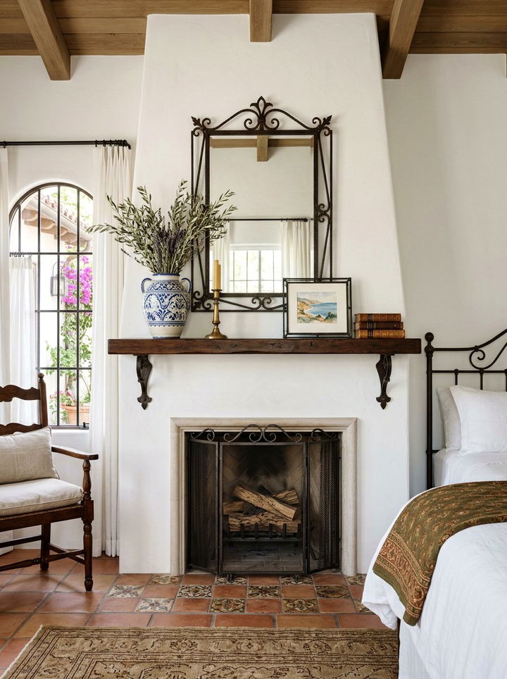Mediterranean Bedroom Mantel - 30 bedroom fireplace mantels