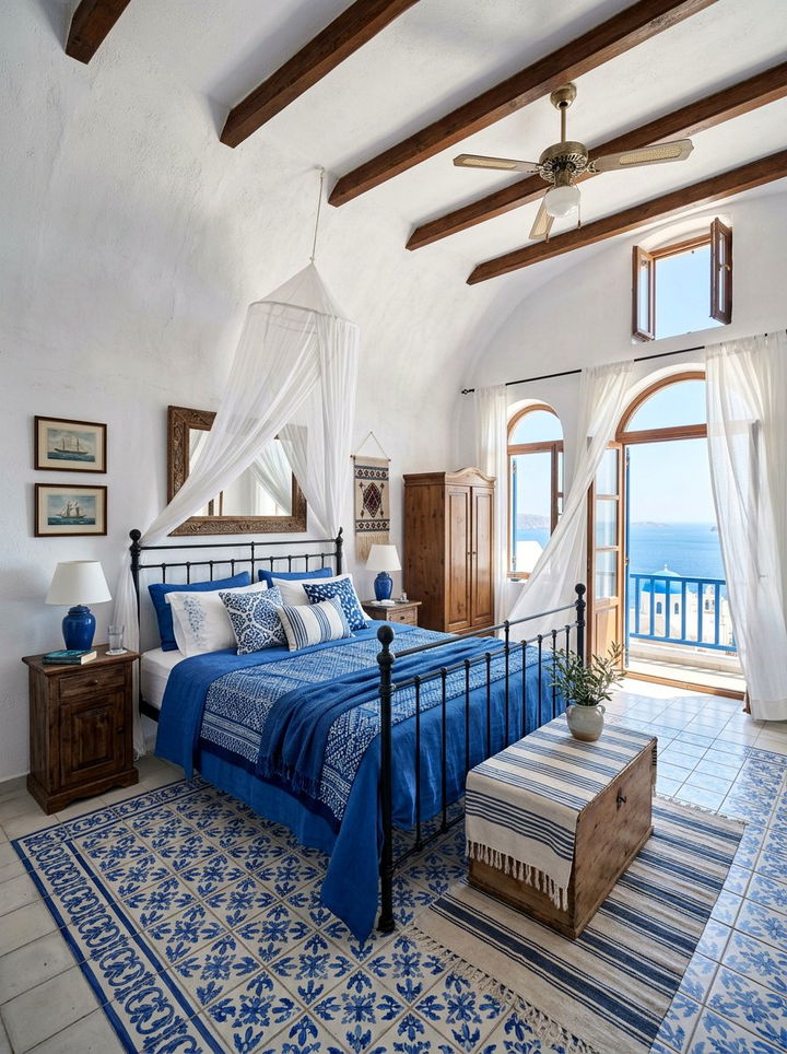 Mediterranean Blue Bedroom Style - 30 ocean inspired bedroom color ideas