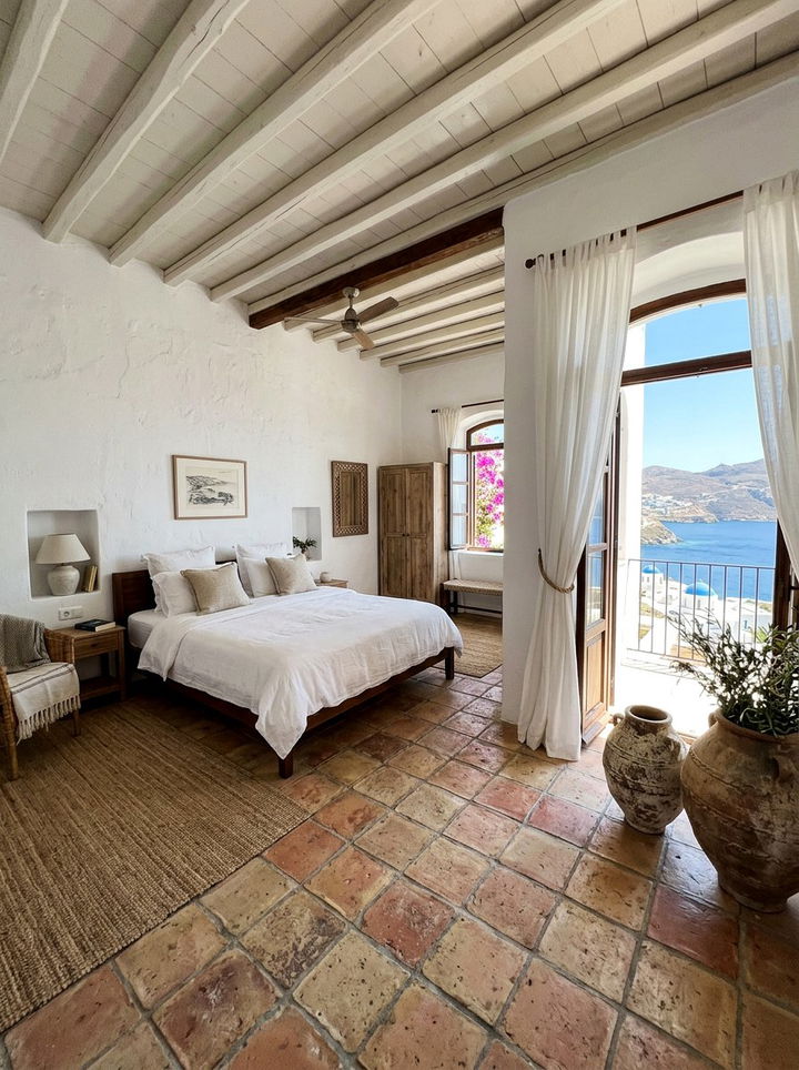 Mediterranean terracotta and white bedroom - 30 terracotta and white bedroom ideas