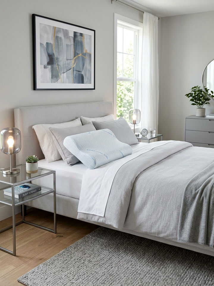 Memory Foam Cooling Pillow - 30 bedroom temperature control ideas