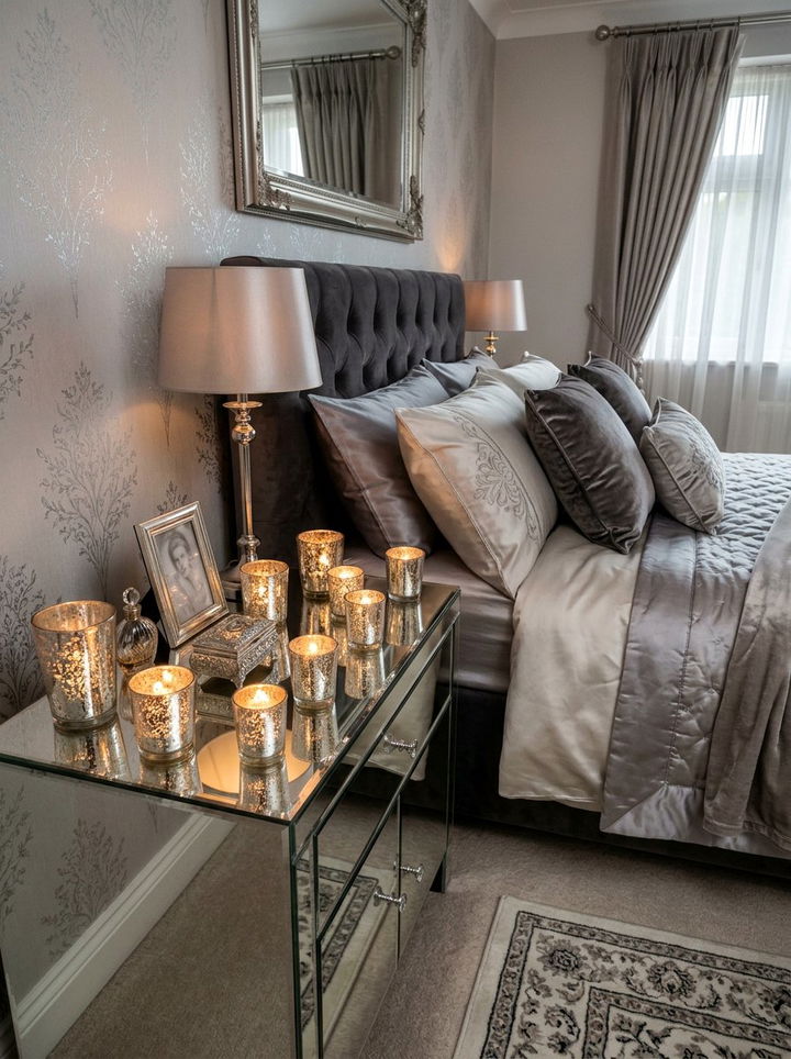 Mercury Glass Votive - 30 bedroom candle holders