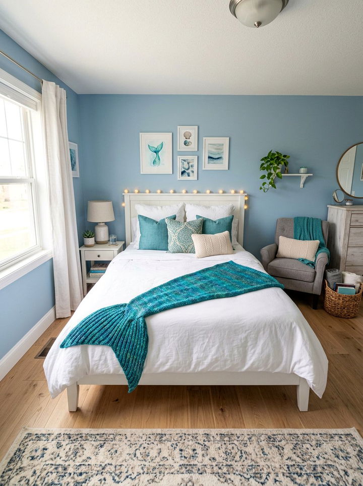 Mermaid Tail Blanket - 30 mermaid bedroom ideas