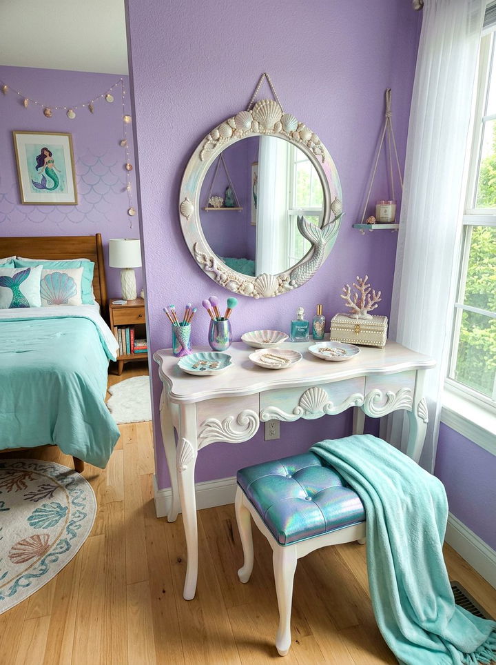 Mermaid Vanity Set - 30 mermaid bedroom ideas