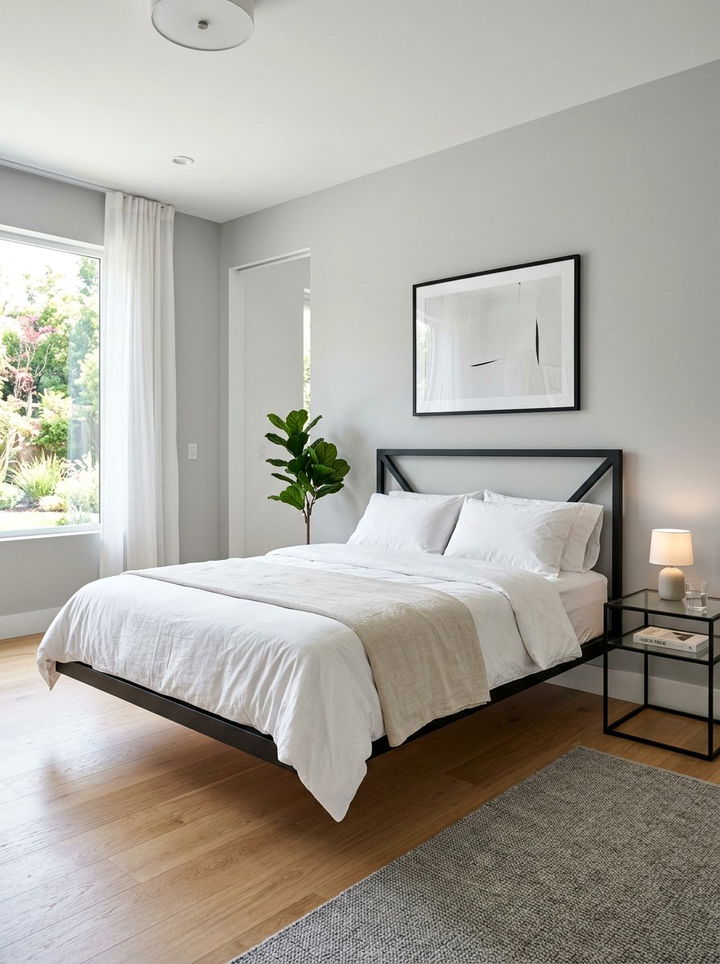 Metal Floating Bed - 30 bedroom floating bed ideas