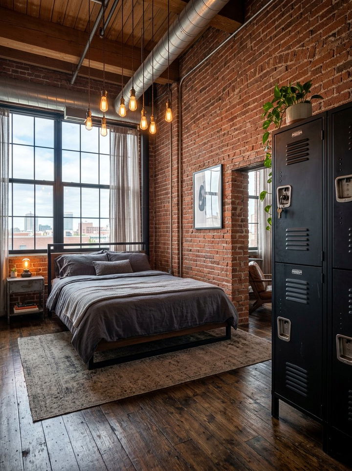 Metal Industrial Bedroom Locker - 30 bedroom cabinet storage ideas