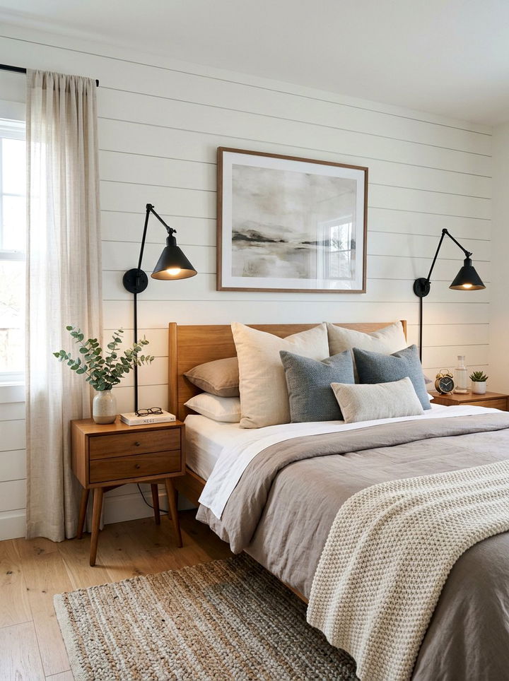 Metal Wall Sconce - 30 fixer upper bedroom ideas